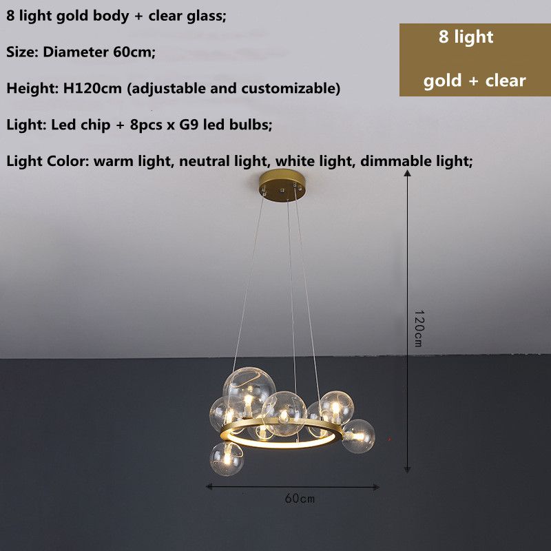 8 light gold clear white light 6500K