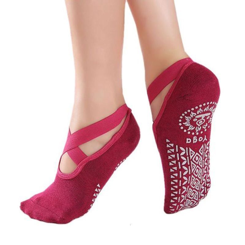 chaussette de yoga rouge