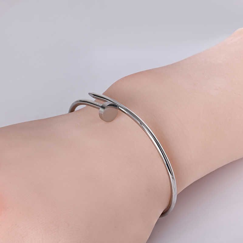 Silver-Small Model Nail Bangle-17cm