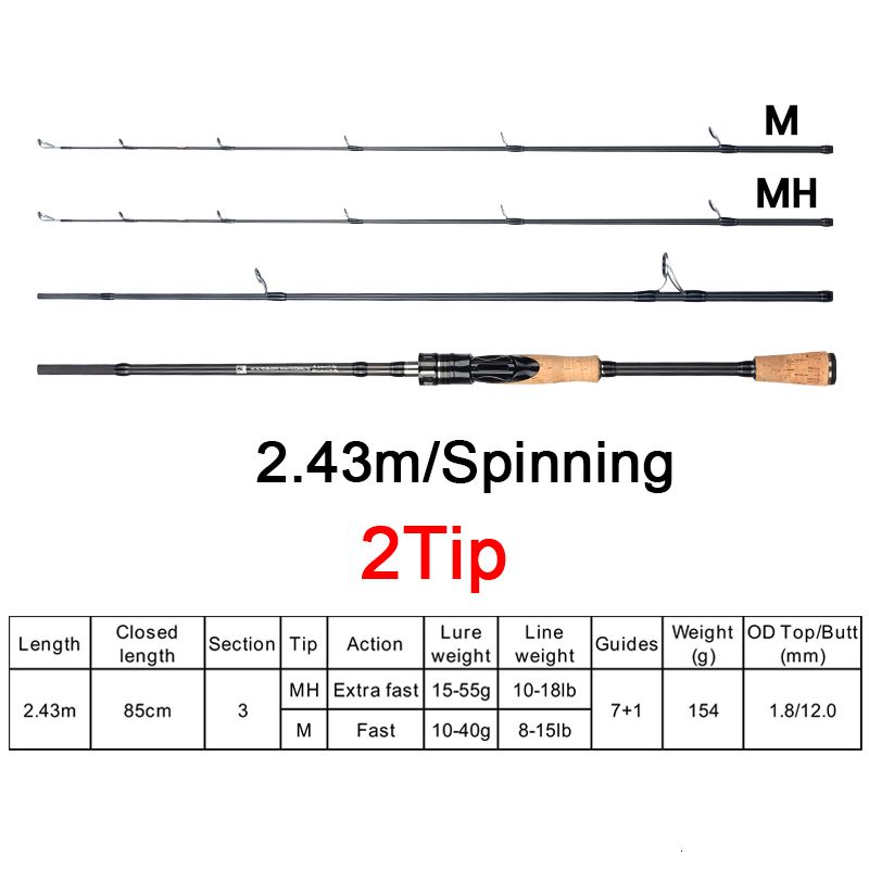 Spinning 2.43m 2tips