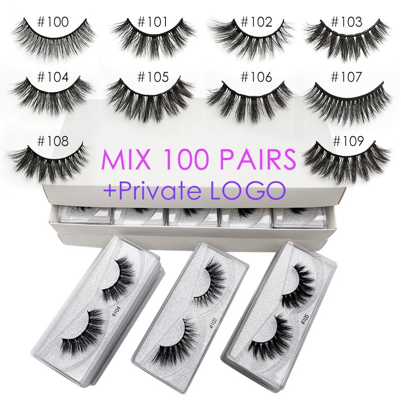 100 pares-10s Logo-Cílios