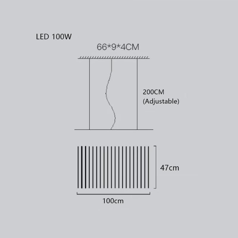 Une lumière froide noire L100cm W47cm