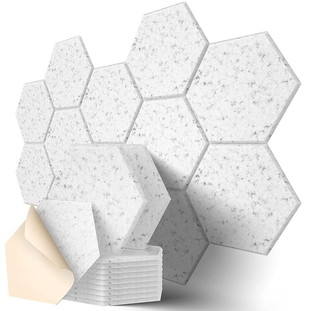 Gris Clair-12pcs Hexagone-9mm