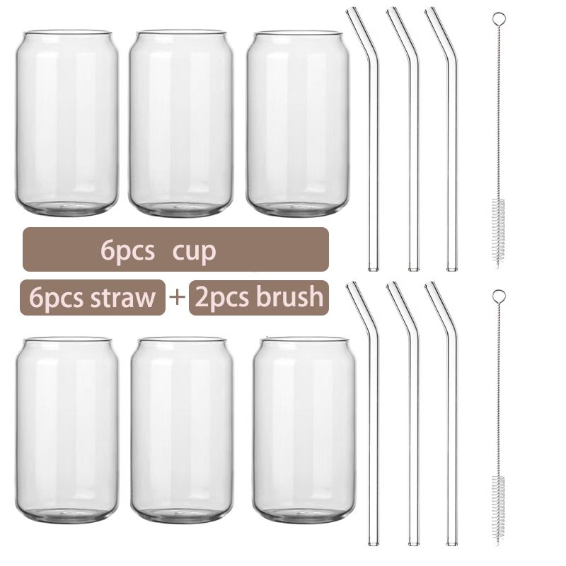 6pcs cups with straw