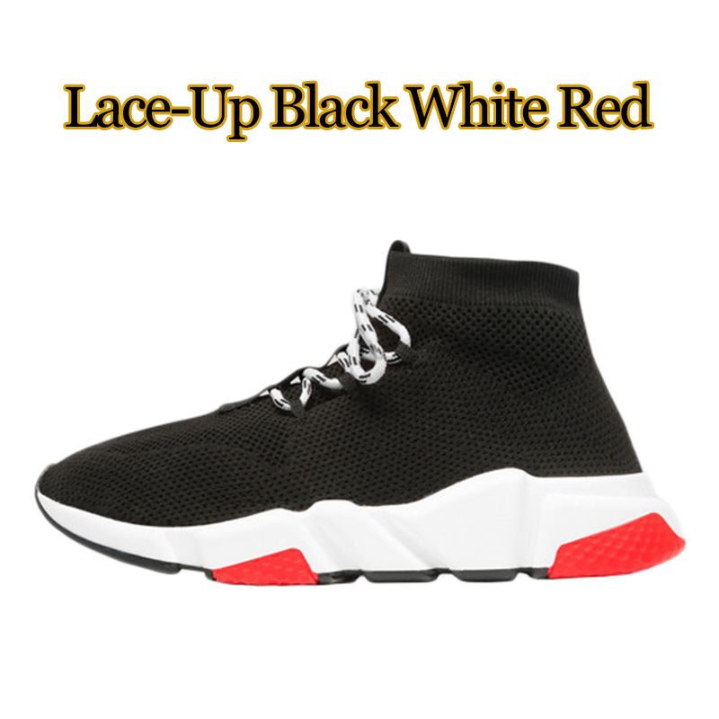 #6 Lace-Up Black White Red