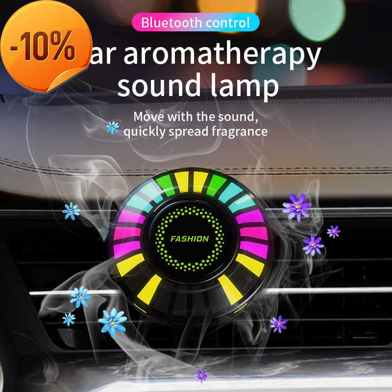 Car Air Freshener with LED Aroma Decorate Atmosphere Fragrance Accessorie  RGB Strip Sound Control Voice Rhythm Light APP Control