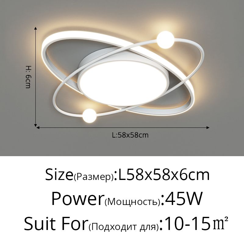 A White L58x58cm 45W Cold White