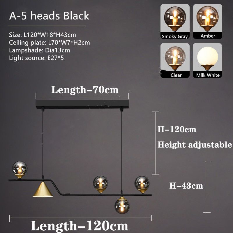 5 Köpfe Rauchgraues Glas Warmweiß