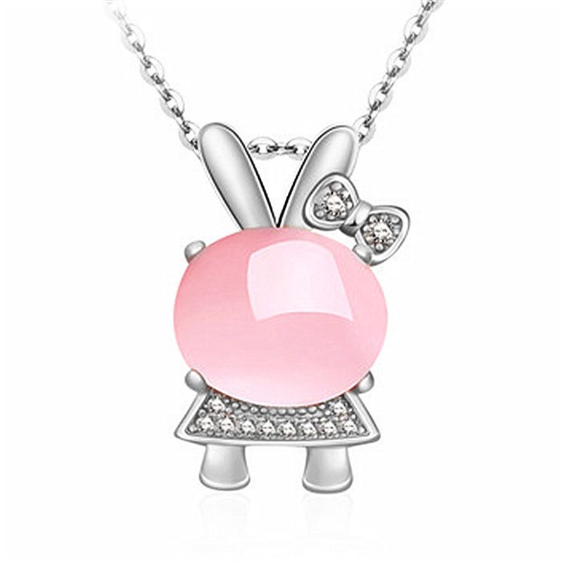 Vit halsband rosa