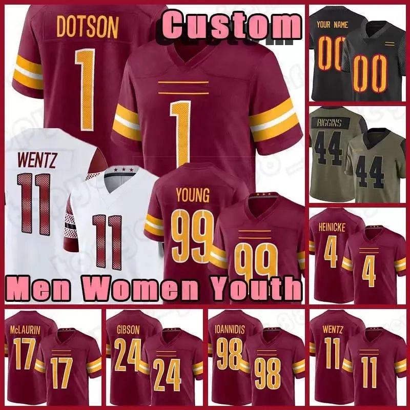 NFL_Men 8 Kyle Pitts football jerseys 5 Drake London 18 Ridley Commanders  99 Chase Young 21 Sean Taylor 17 Terry McLaurin 11 Carson Wentz stitched  jersey 