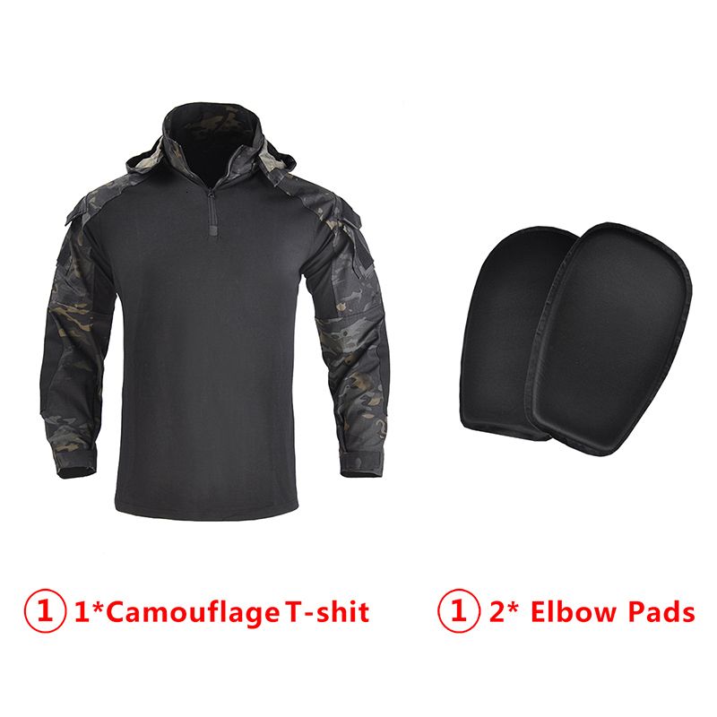 Black Camo Shirt Pad-M-(60-70kg)