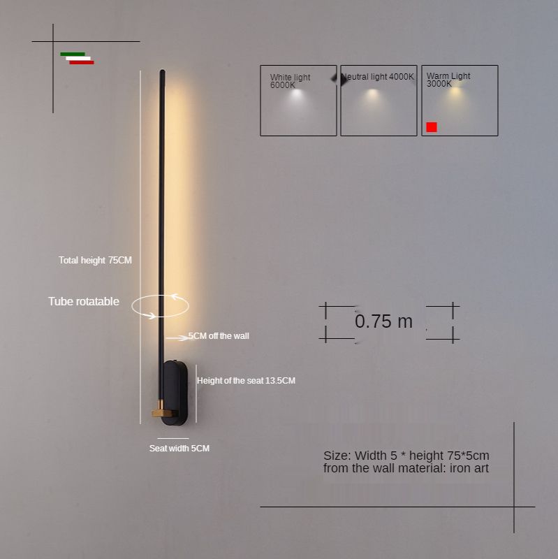 Nero - oro 70cm luce calda