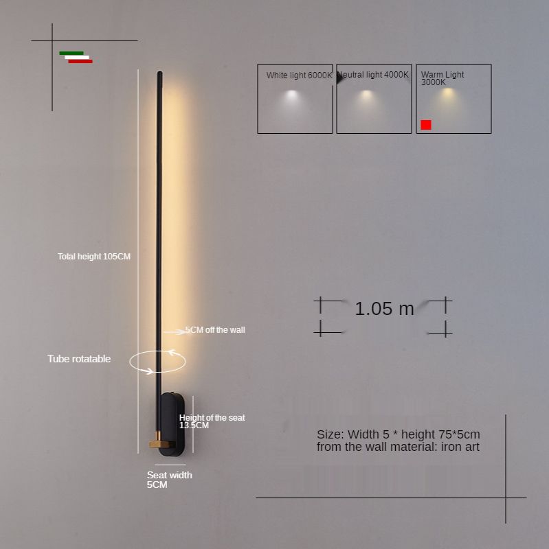 Luce calda 100 cm in oro nero