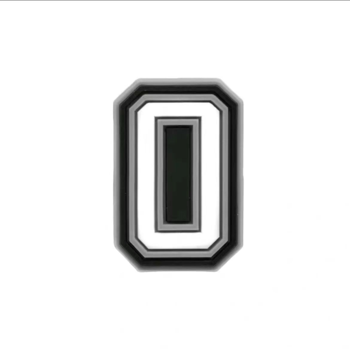 White Black Letter Charms (10)