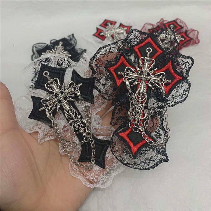 Y2K Girl Cross Metal Chains Gothic Brooch Punk Headwear For