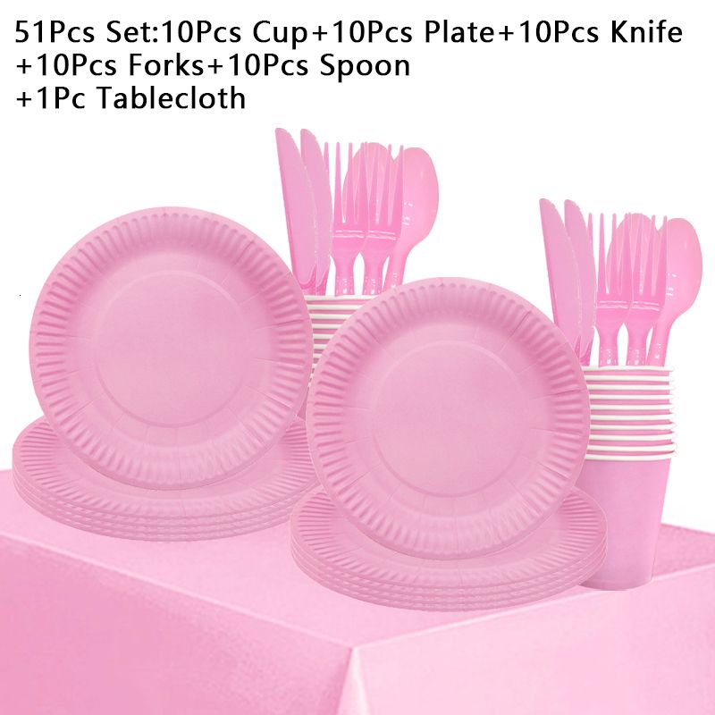 Rosa 51-teiliges Set