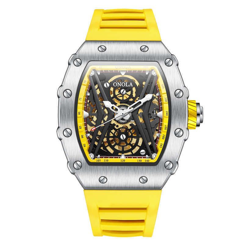 silver shell yellow mechanical