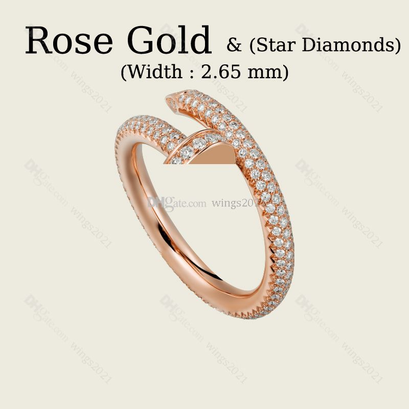 Rose Gold-Nail Ring (Star Diamonds)