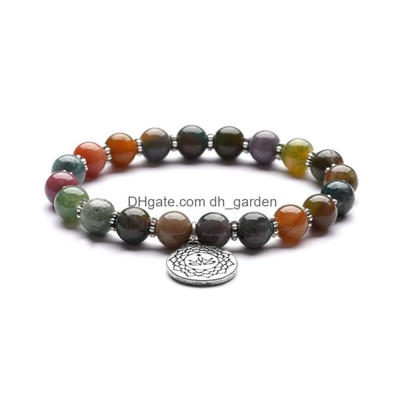 Bracelet Bouddha d'agate indienne naturelle