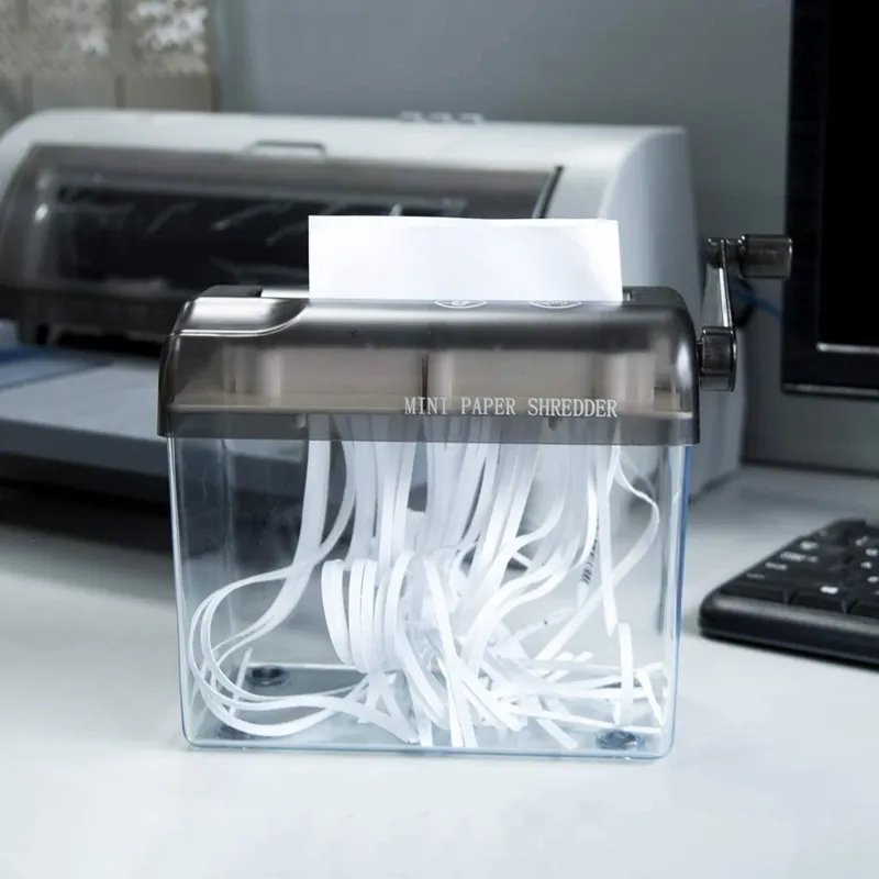 Mini Destructeur De Papier Manuel A6 à Manivelle - Portable Et Sans Électricité (Rose)