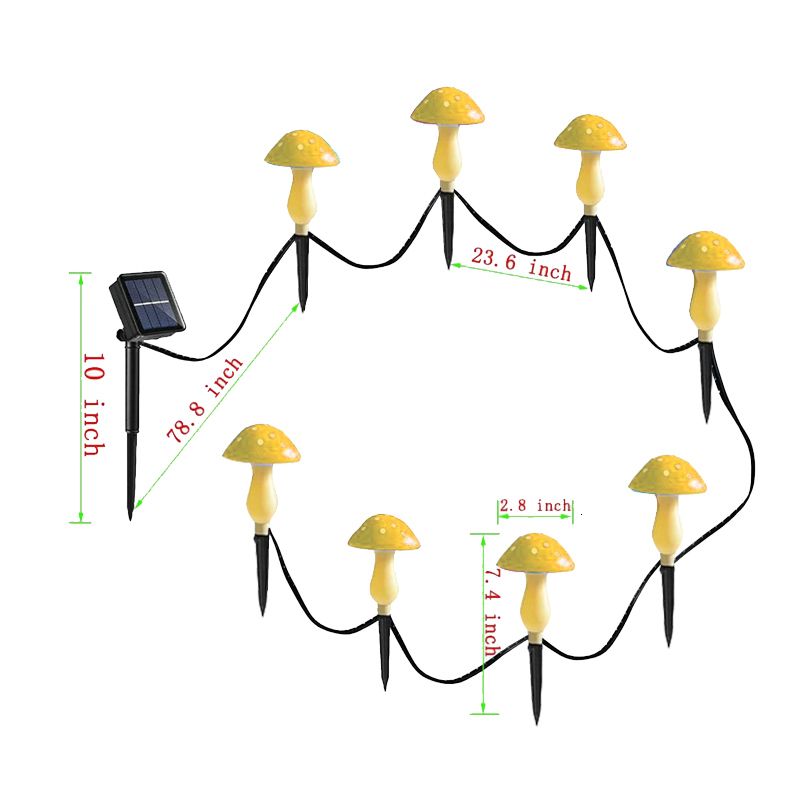 8 luces amarillas