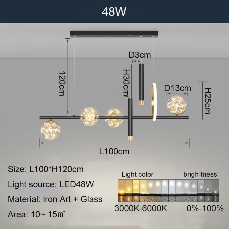 Noir-48W 1 pièces 220V modifiable