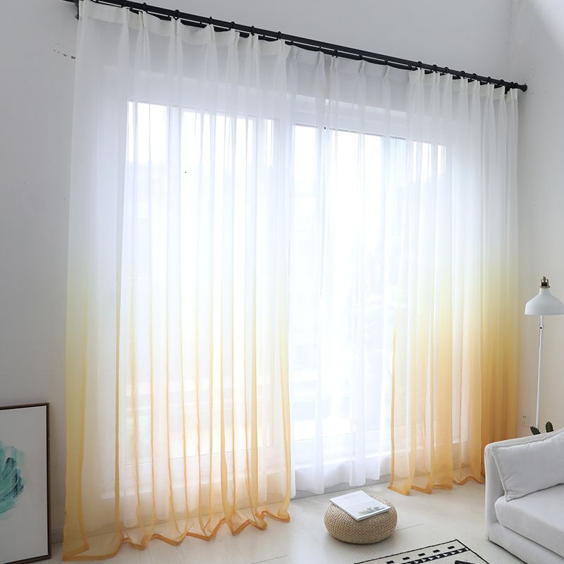 yellow tulle curtain