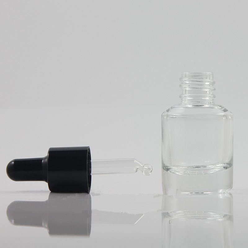 15ml Verre Clair Givré Huile Essentielle Compte Gouttes Bouteille