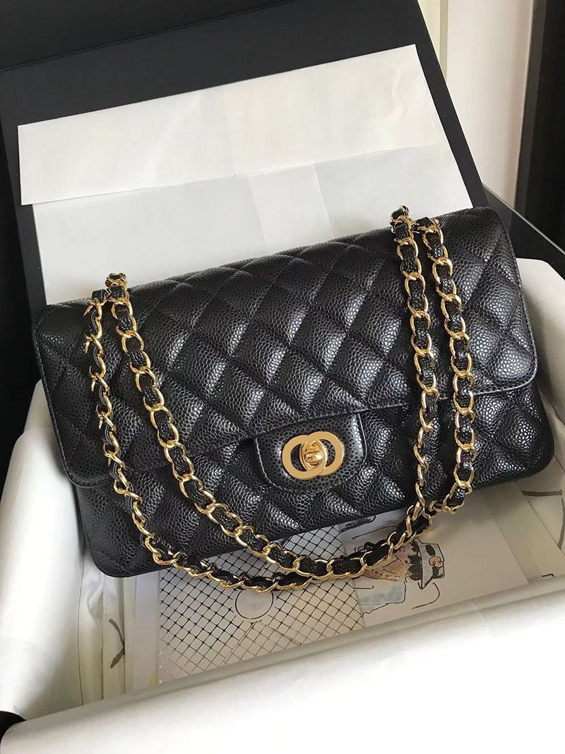 Chanel Classic Bag with Flap, Black/Burgundy