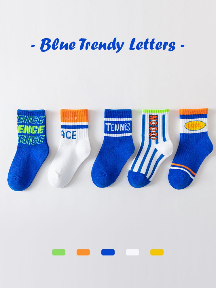blue trendy letters