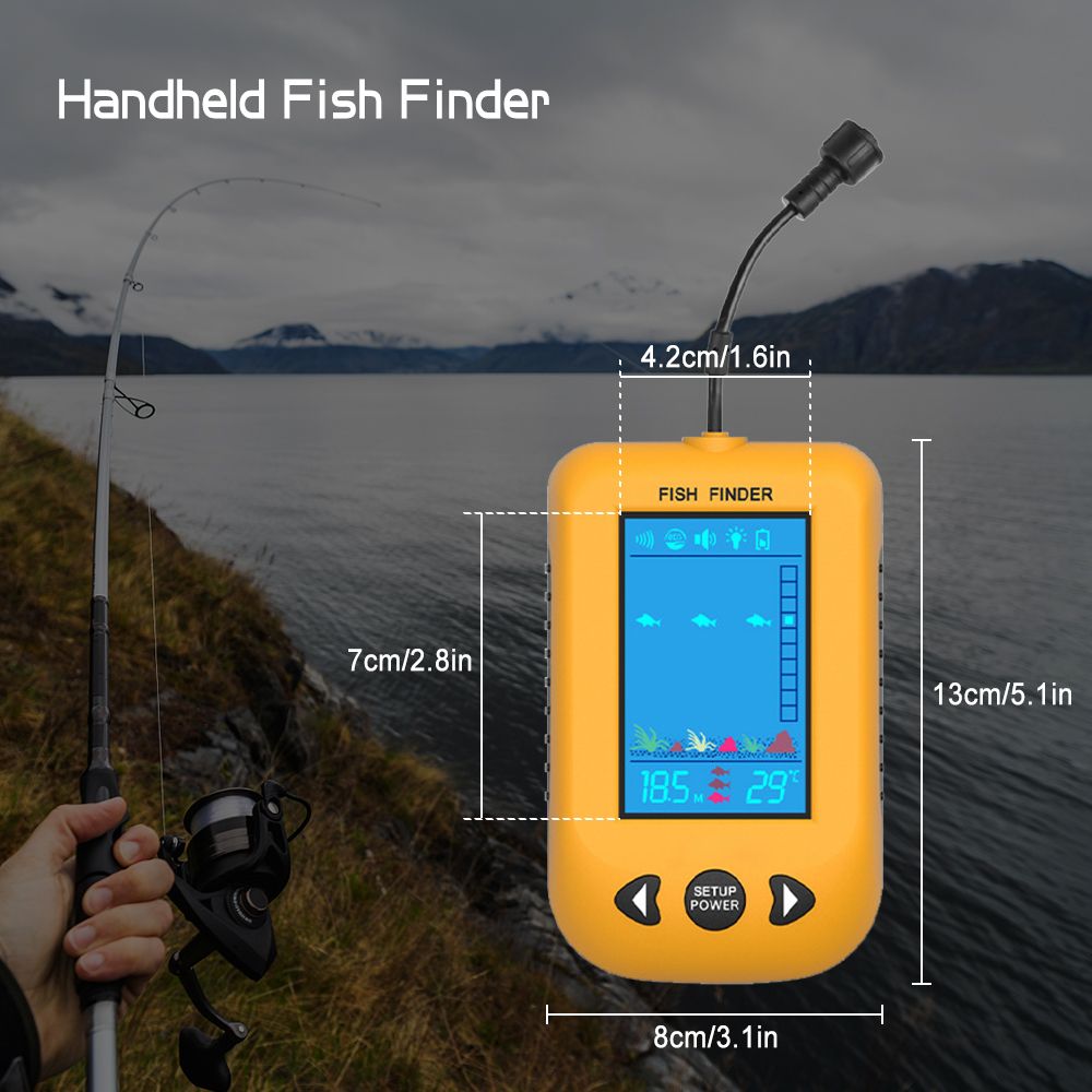 FISH FINDERポータブルフィッシュファインダーハンドヘルド有線フィッシュディープファインダーLCDスクリーン0.8m 100mカヤックボート フィッシュファインダー付きソナートランスデューサー230621を￥5,828 DHgate