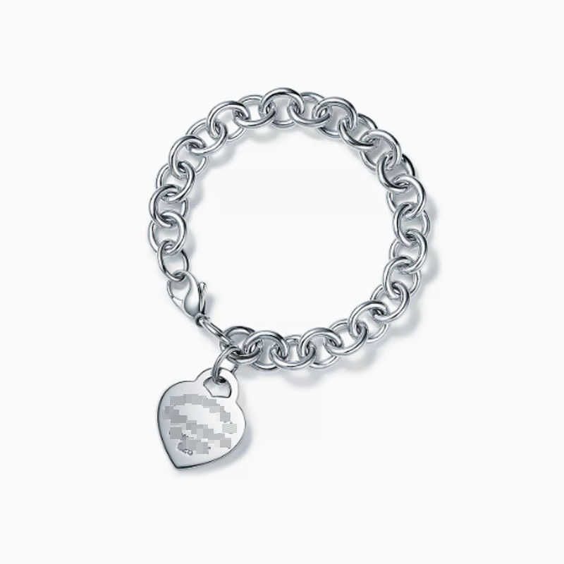 Bracelet fermoir mousqueton en forme de coeur-16cm