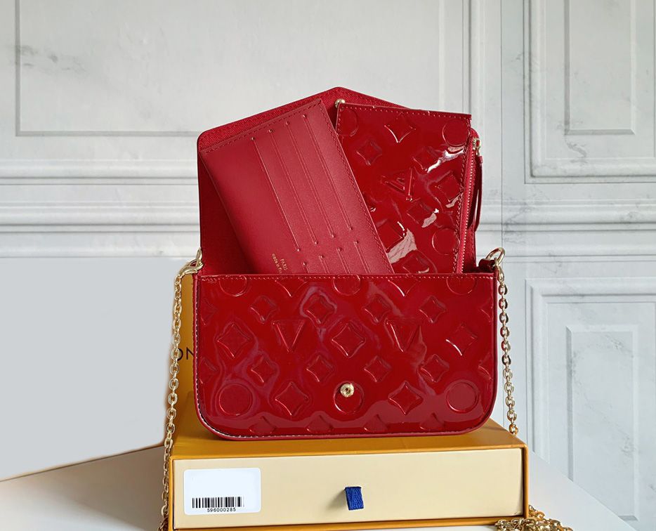 Embossed monogrames-patent leather