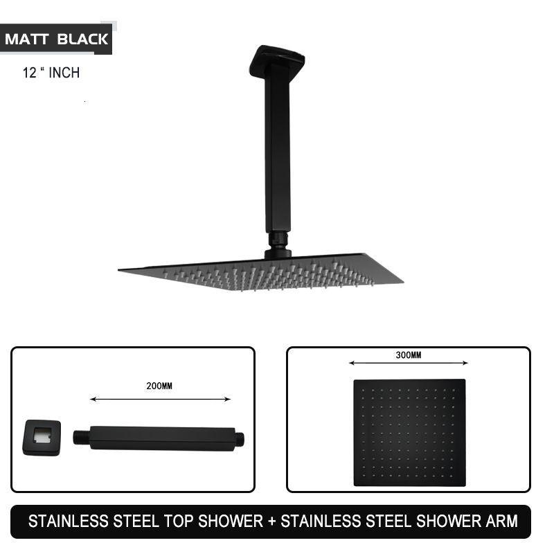 Mat Black 12 inch
