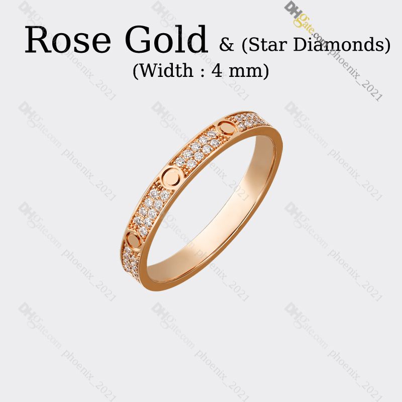 Rose Gold (4mm)-Diamonds LOVE Ring