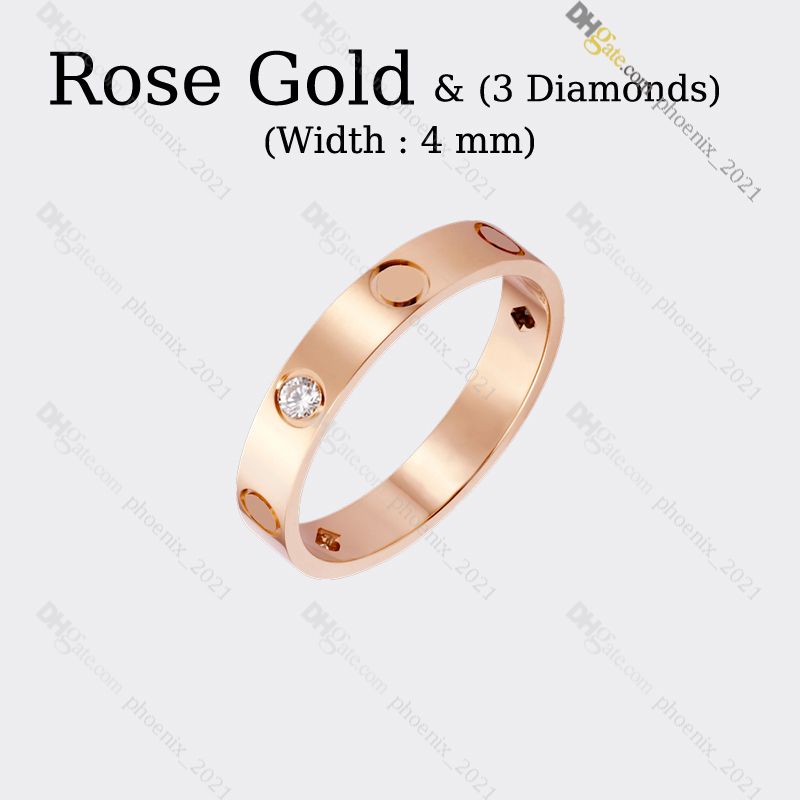 Oro rosa (4 mm) -3 diamante