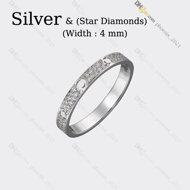 Silver (4mm)-Diamonds LOVE Ring