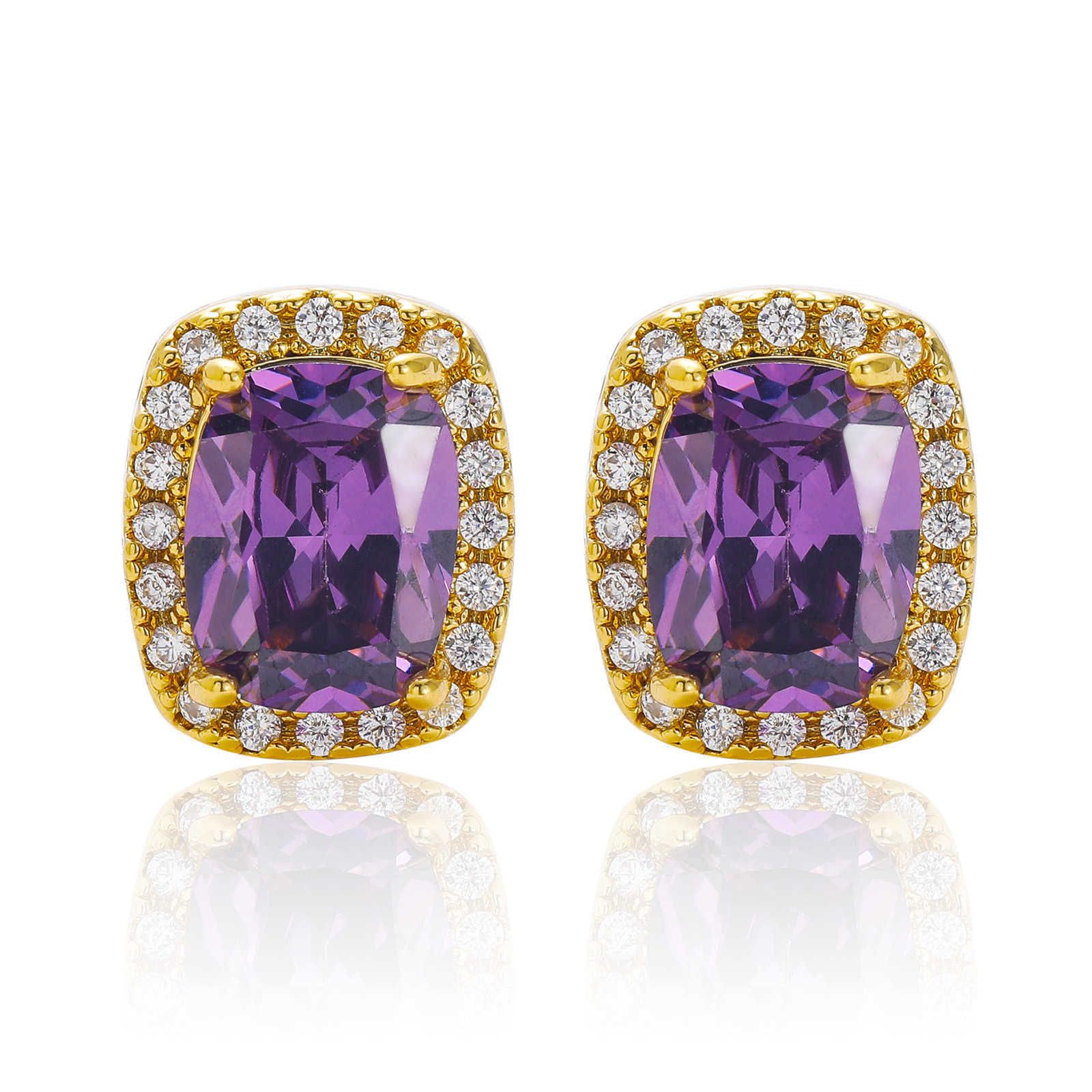 Gemme violette - Paire d'or