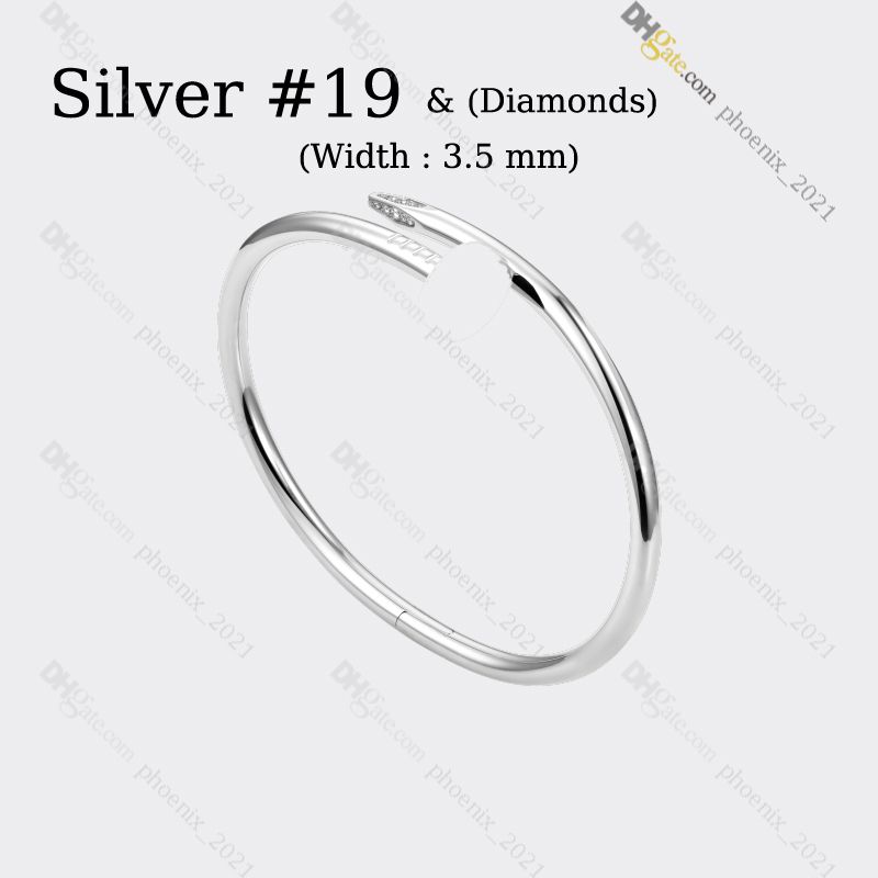Argento # 19 (diamanti del braccialetto per unghie)