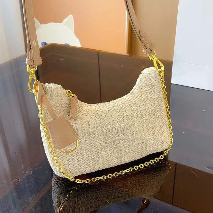 Designer Mini Pochette Straw Raffias Evening Bag Women Luxury