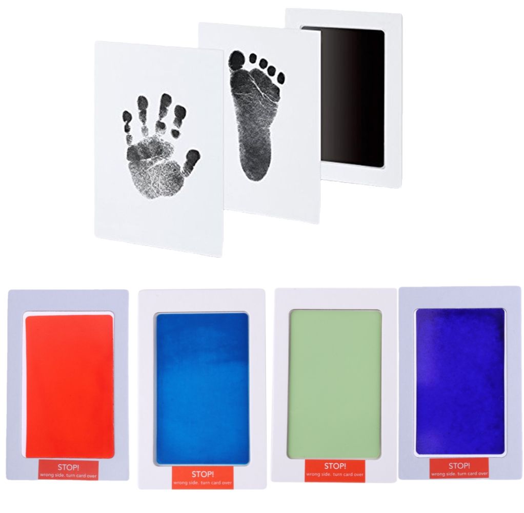Baby Care Non-Toxic Baby Handprint Footprint Inkpad Kit Casting Newborn  Clay Toy Souvenirs Black Ink Pad Infant Clay Toy Gift