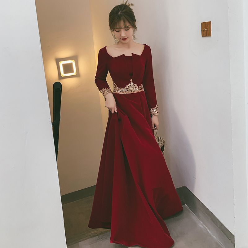 Burgundy Velvet Long S