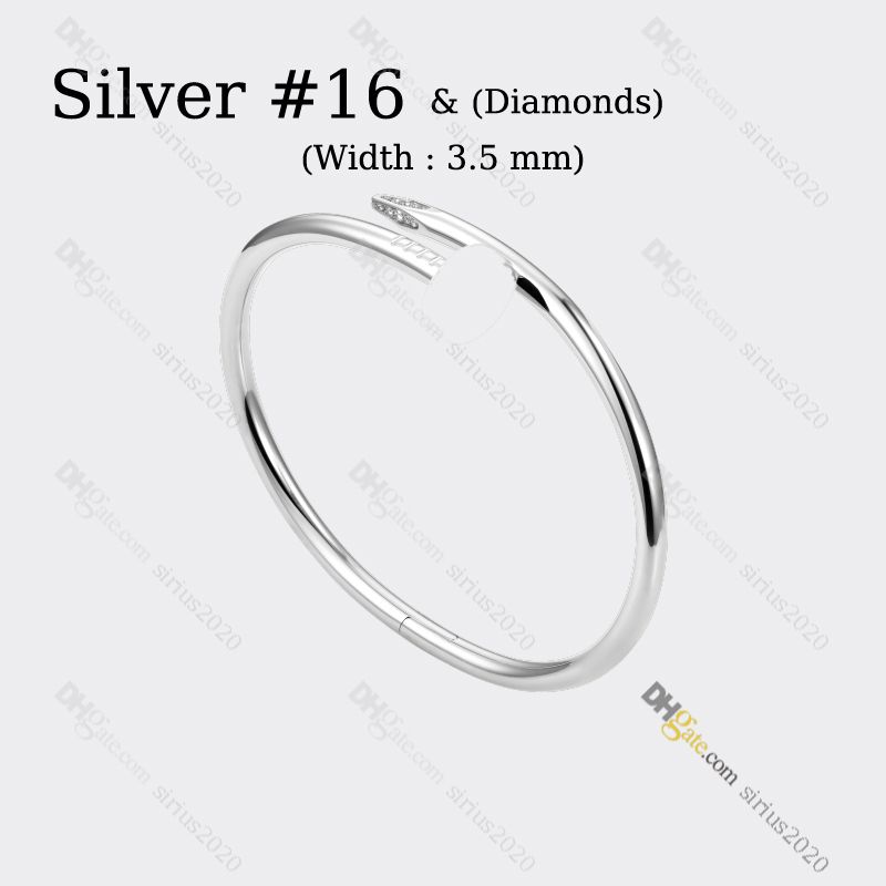 Argento # 16 (diamanti del braccialetto per unghie)