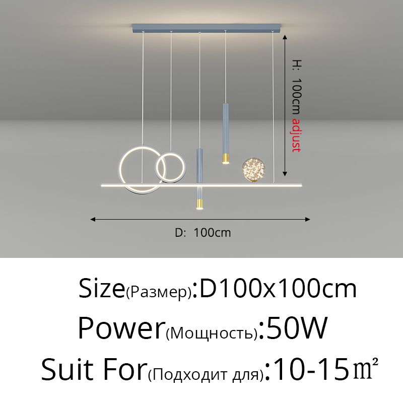 A gray D100cm 50W Cold White no remote