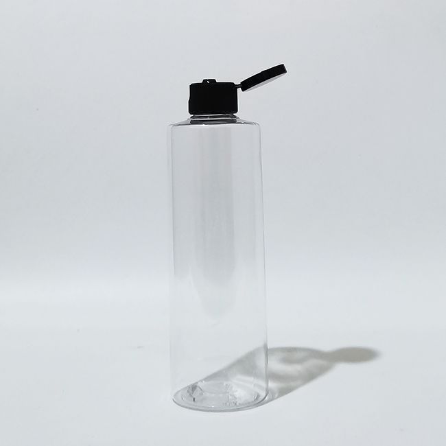 250ml plástico preto de garrafa clara