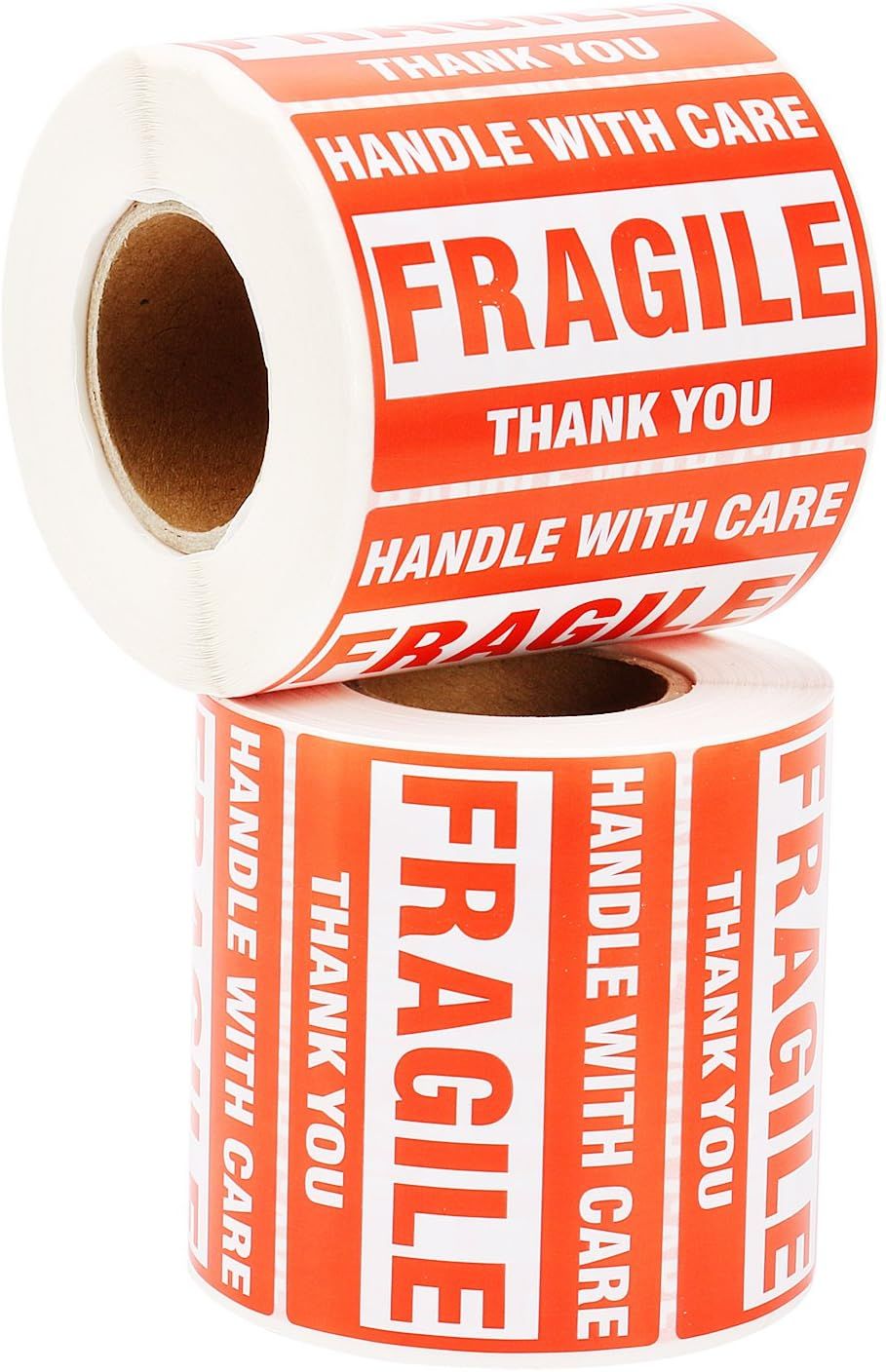 Red Fragile Warning Stickers for Safe Shipping Packing of Goods with Clear  Large Font Text and Strong Adhesive Backside | 1 Roll 500 Labels 2 x 3