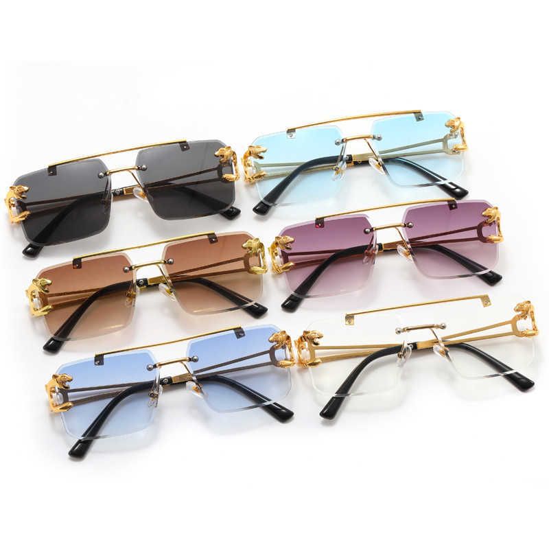 2023 New Square Frameless Trimmed mens sunglasses brands Fashion Sunglasses for women Street Shoot designer Sunglasses Hot Sale