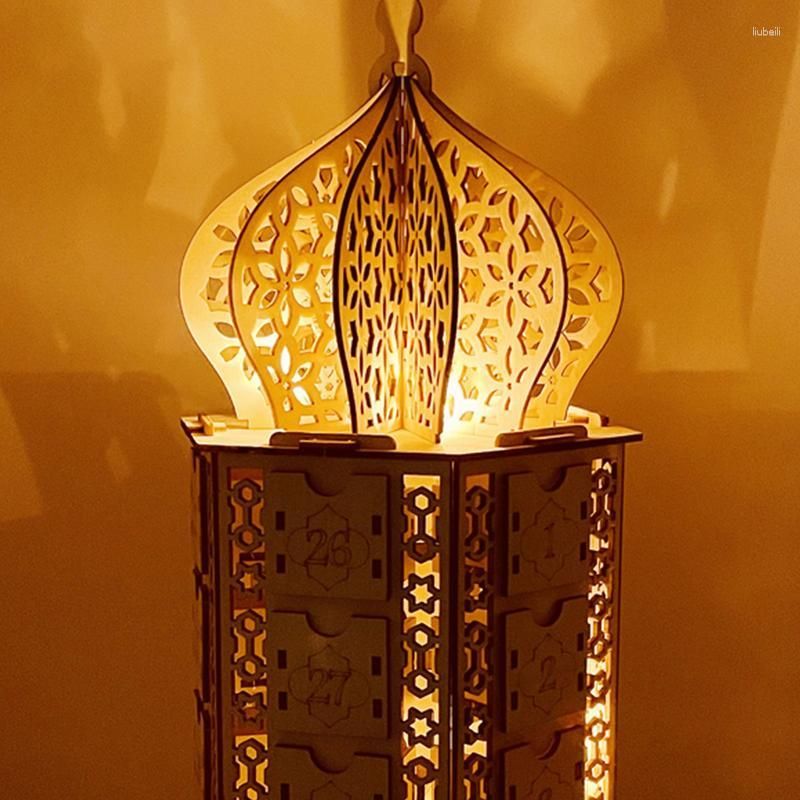 Calendrier De Décoration Du Ramadan 2023 Calendrier De Compte à Rebours Du  Ramadan En Bois Lampe Avec Tiroirs Décor Eid Mubarak Cadeaux Calendrier De