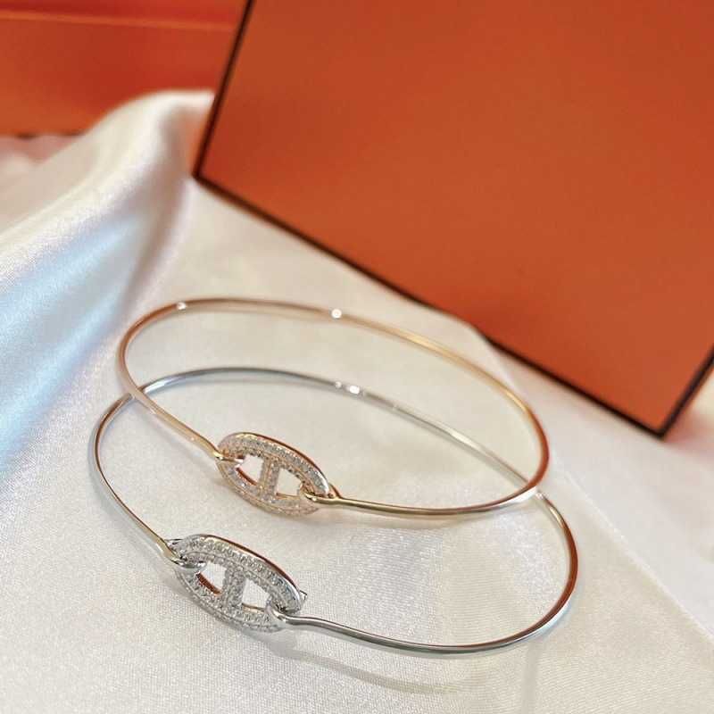 Diamond Pig Nose Bracelet - Rose Gold