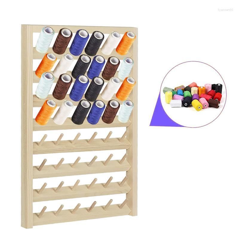 4 Set of 54-Spool Sewing Thread Holder Wall-Mount Metal Storage Organizer  Rack